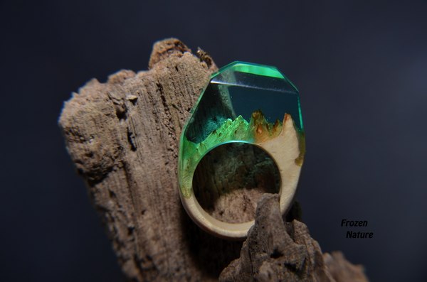 Diamond ring - My, Ring made of wood, Wood and resin ring, Diamonds, With your own hands, Longpost