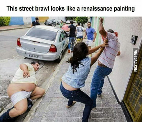 This street brawl looks like a renaissance painting. - Argument, 9GAG, Renaissance, Zhzdryts