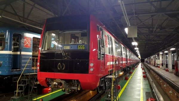 Infernal subway train - Metro, Saint Petersburg, 666, A train