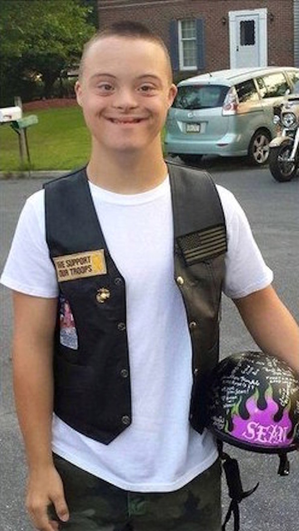 Bikers support teen with Down syndrome on his first day of high school - Bikers, Motorcyclist, Support, Teenagers, Children, School, Disease, Longpost, Motorcyclists