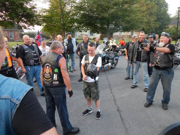 Bikers support teen with Down syndrome on his first day of high school - Bikers, Motorcyclist, Support, Teenagers, Children, School, Disease, Longpost, Motorcyclists