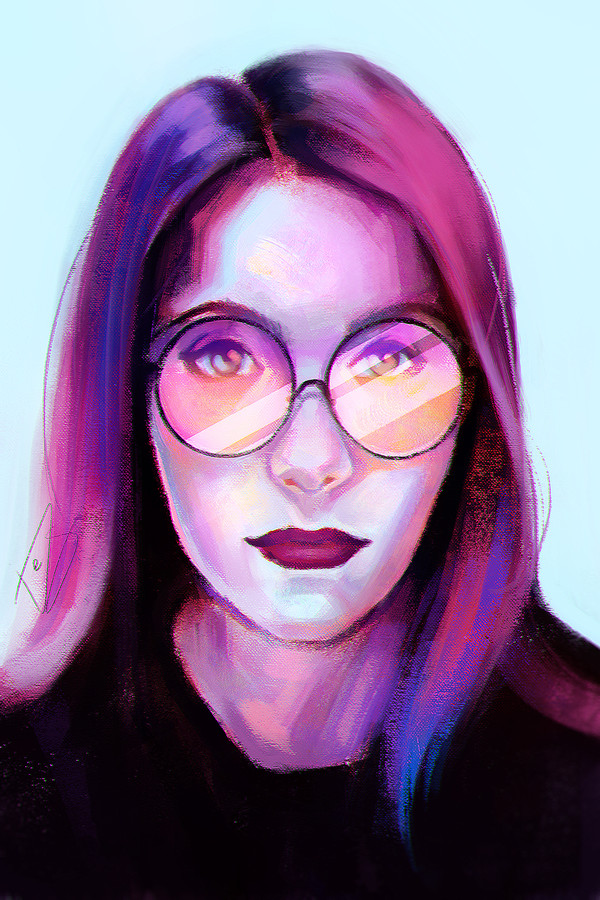 Glasses - My, Drawing, Art, Digital drawing, Photoshop