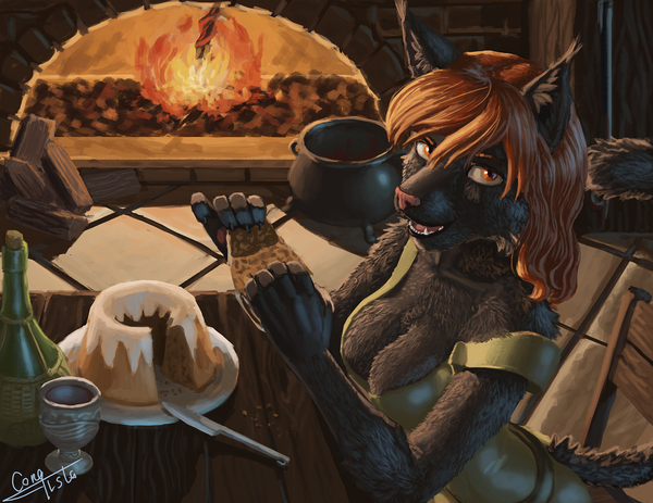 Sweet roll - Conqista, Fireplace, Furry, Art, Wool