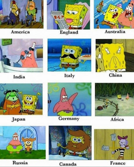 Олицетворение стран в Спанч Бобе