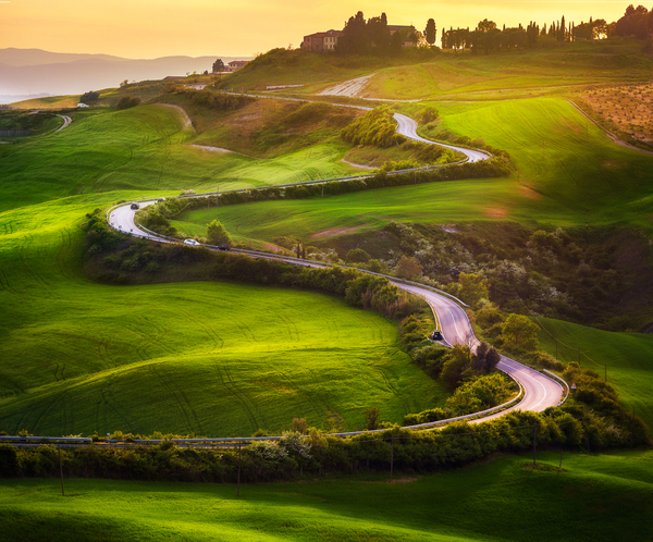 Road through Tuscany - Nature, Landscape, Beautiful view, Tuscany, Italy