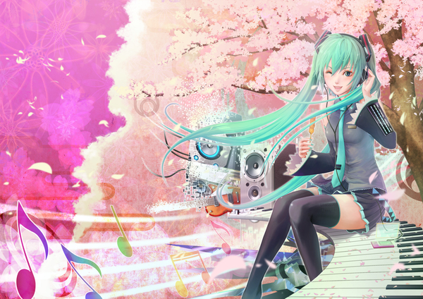 Anime Art - Anime Art, Аниме, Zettai Ryouiki, Hatsune Miku, Vocaloid