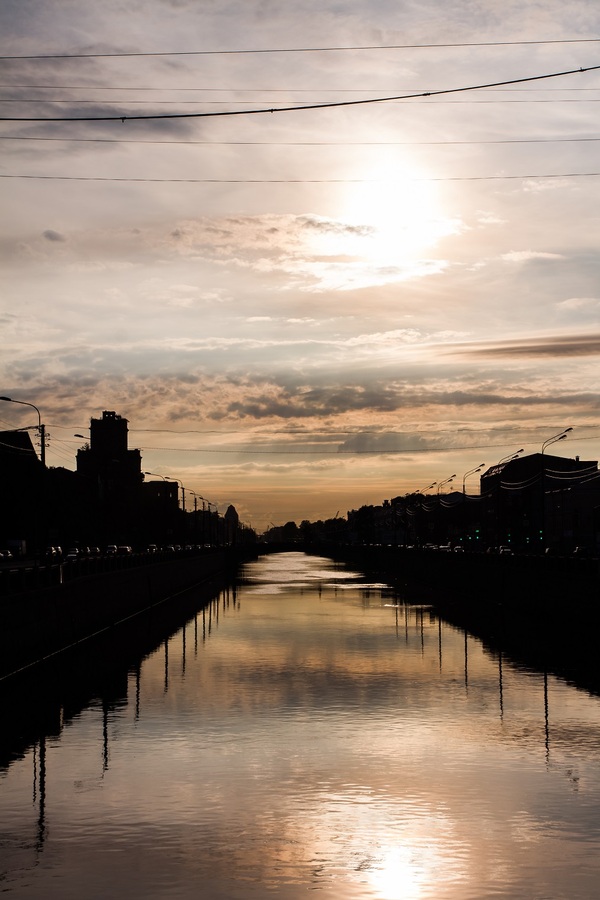 Sunset on Obvodny Canal, St. Petersburg. - My, Channel, Sunset, Sky, Saint Petersburg, Photo, Canon, My