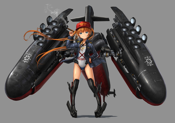 Kantai Collection Modern Warfare: USS Alabama/SSBN-731 (Ohio-class nuclear-powered ballistic missile submarine) - Kantai Collection, Anime Art, Фан-Арт, Alabama, Ohaio, Субмарина, Подводная лодка, Аниме, Submarine