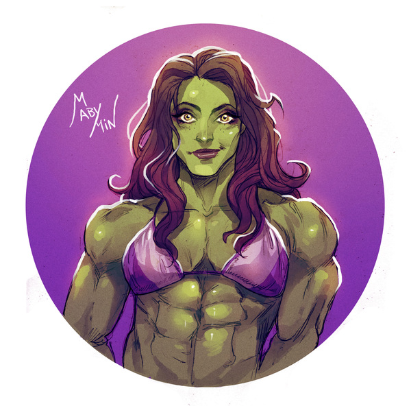 SHE-HULK - Mabymin, Art, Strong girl, She-Hulk, Marvel