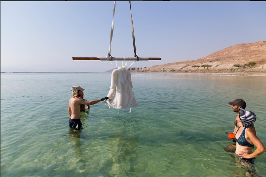 Experiment: a dress was immersed in the Dead Sea for two years (photo) - Experiment, The dress, Sea, Time, Ladymail, Longpost