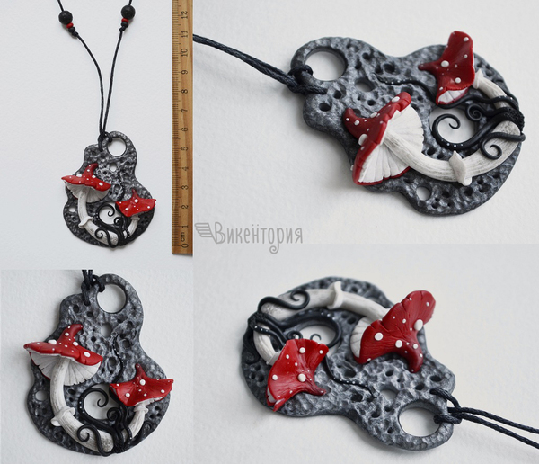 Fly agaric :) - My, Polymer clay, Fly agaric, Mushrooms, With your own hands, My, Creation