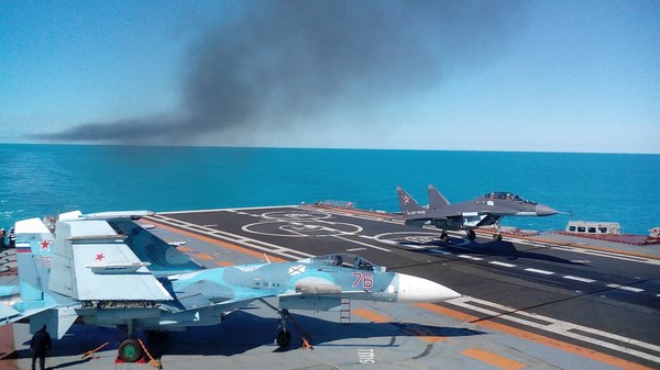 Su-33 and MiG-29KUB at Kuznetsov - Aviation, Su-33, MiG-29, Aircraft carrier Kuznetsov