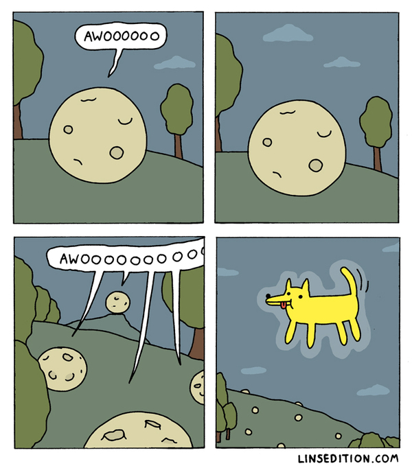 In a parallel universe ... - Comics, Linsedition, moon, Wolf