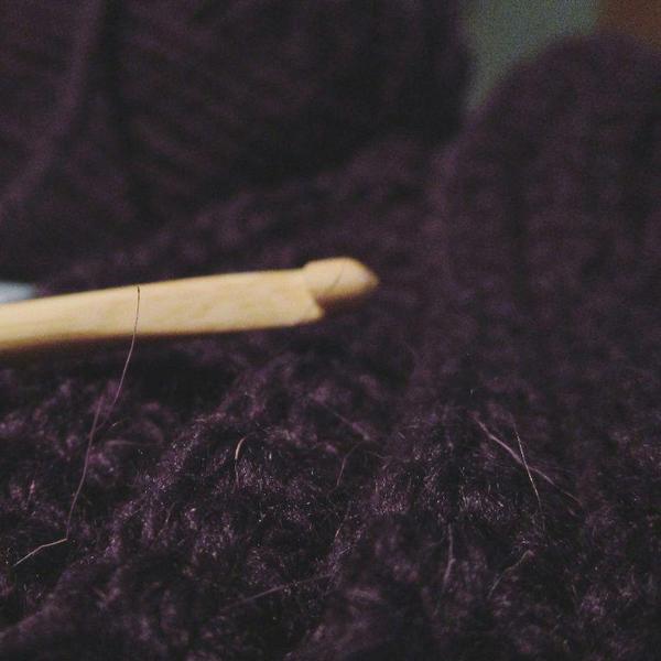 Beanie in progress - My, Needlework, Eggplant, With your own hands, Cap, Cosiness, Heat, Autumn