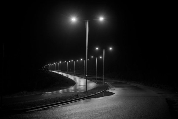 Road to nowhere - My, Vladivostok, Russian island, Night, Mystic, Atmosphere, Black and white, Hopelessness, The photo