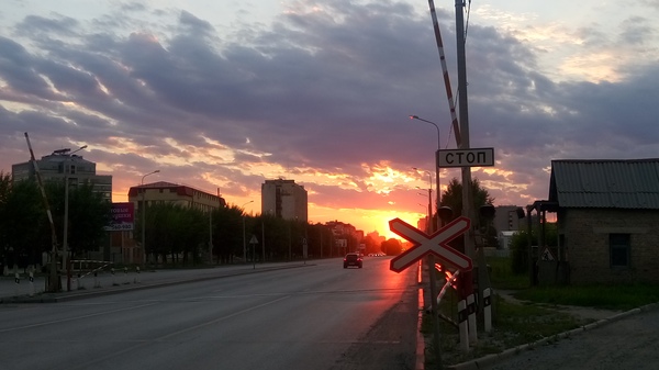 Sun. - My, Tyumen, Evening, Sunset, Town, Photo, My