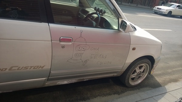 Bender won't say shit. In general, a good way out of the situation - Car, Vladivostok, Door, , 