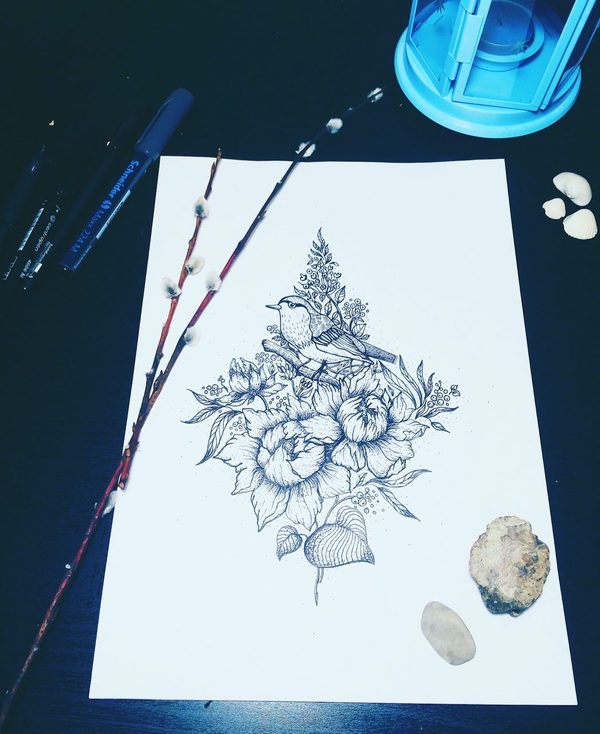 Tattoo sketch - My, Tattoo, Tattoo sketch, Artistic tattoo, Drawing, 