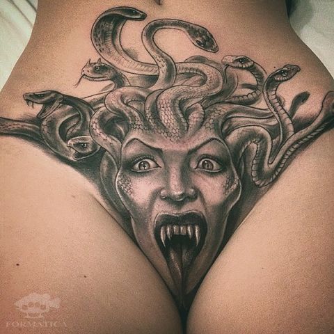 Medusa Gorgon - NSFW, Tattoo, Girls, , , Informer