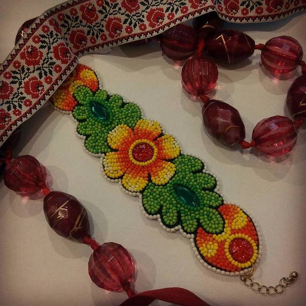 Bracelet Petrikovka - My, Handmade, With your own hands, Beads, Decoration, Beadwork, Folk