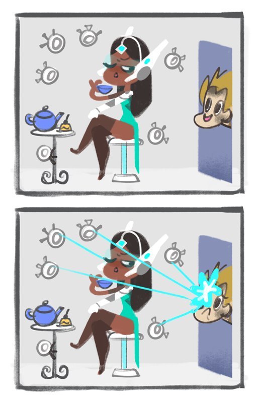 There's only enough tea for one! - Overwatch, Junkrat, Symmetra