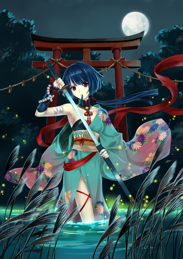 Anime Art - Anime, Anime art, Yukata, Katana