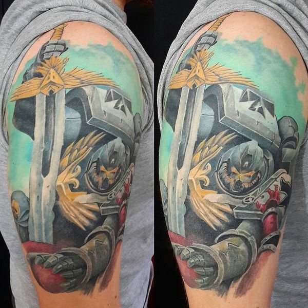 When he scored for the Emperor - Warhammer 40k, Tattoo, Adeptus Astartes, Black templars