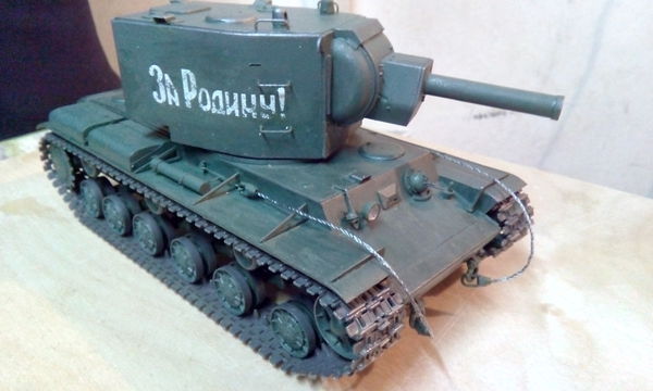 Kv-2 1/35 Star. - My, Modeling, Tanks, Stand modeling