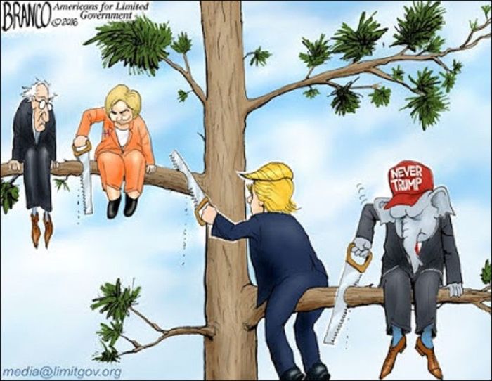 The situation in America - Competition, Caricature, Donald Trump, Bill clinton, Elections