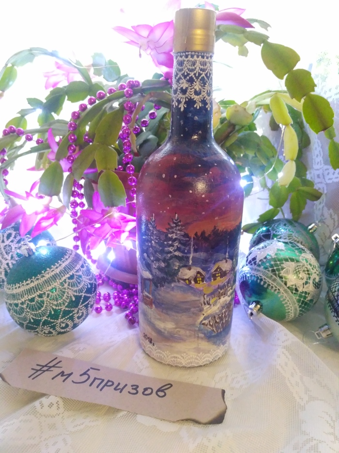 Роспись подарочной бутылки с ромом. | Пикабу