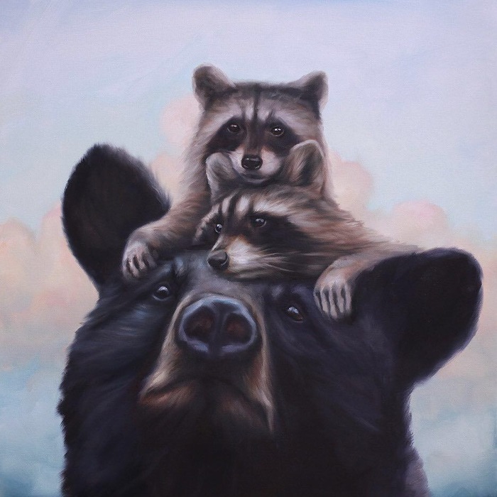 Artist Richard Ahnert - Art, Images, Painting, Drawing, Artist, The Bears, Raccoon, 