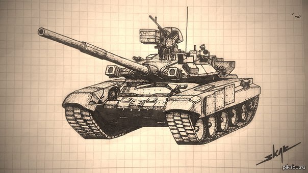 Т72 рисунок карандашом