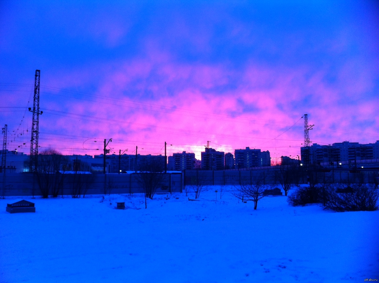 Вот такой рассвет в Зеленограде. | Пикабу