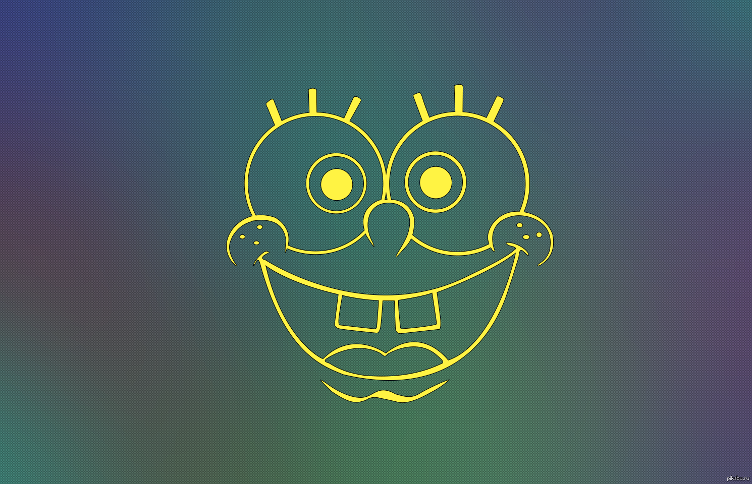 Here, blinded out of boredom, whoever likes it - take it) - My, SpongeBob, Wallpaper, Desktop wallpaper