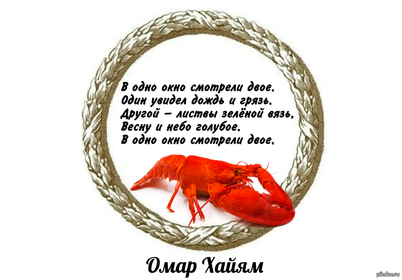 В одно окно смотрели. . Один увидел дождь и грязь. Другой — листвы зелёной вязь, весну и небо. Один увидел дождь и грязь. В одно окно смотрели двое один увидел дождь. Омар Хайям в окно смотрели двое.