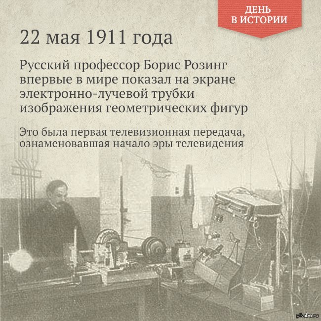 История 22. Телевидение Розинга. Борис Розинг Телевидение первый в мире телевизор. Первый телевизор 1911 году Розинг. 1911 Год первая в мире телепередача.