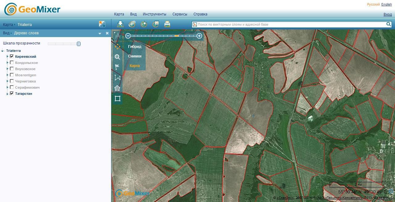 Геомиксер кадастровая карта онлайн