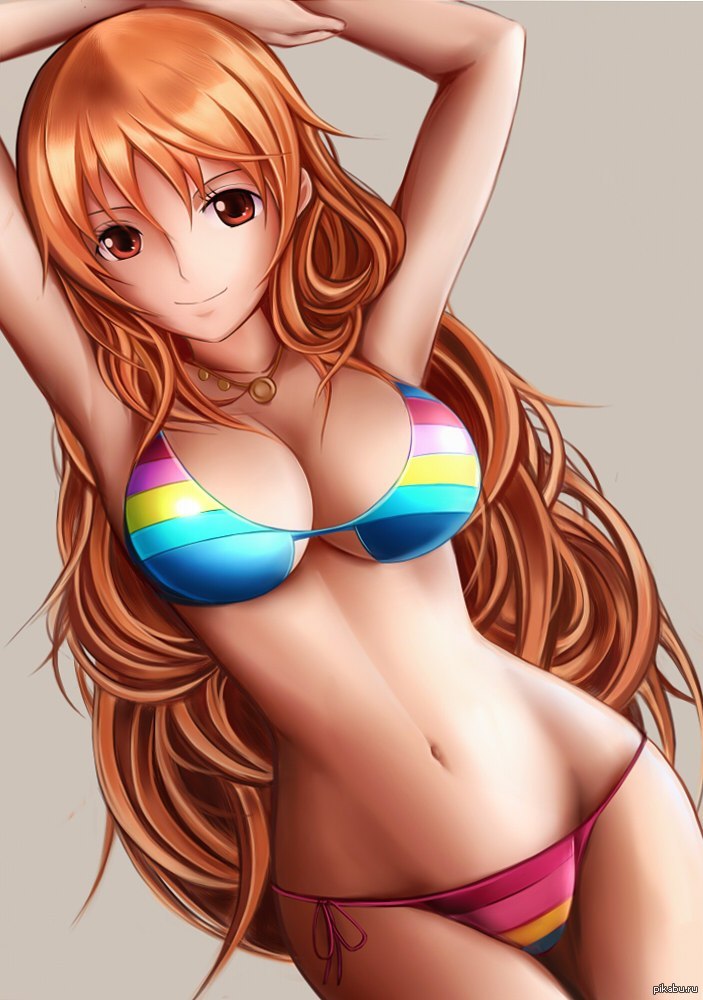 Anime Art №5, One Piece, Nami, Купальник, Аниме, Арт.