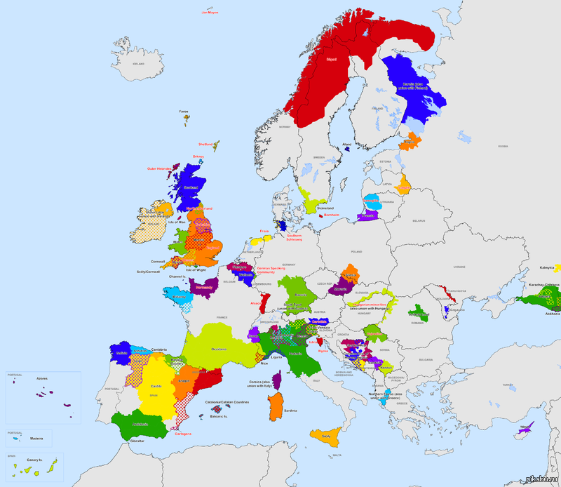 Карта сепаратизма Европы(Старая) | Пикабу