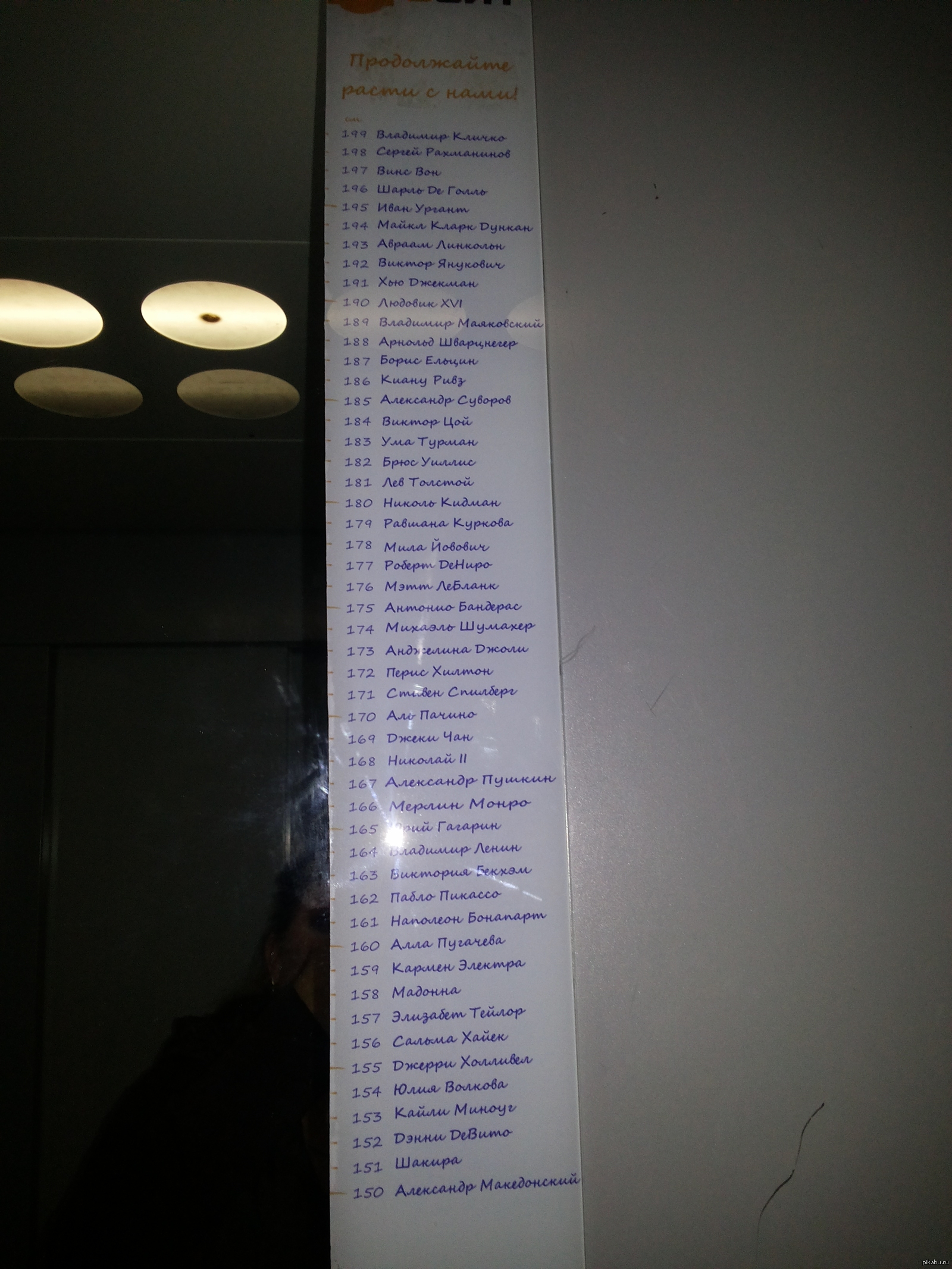 Реклама в лифте. Компания предлагает вырасти от Македонского до Кличко ...