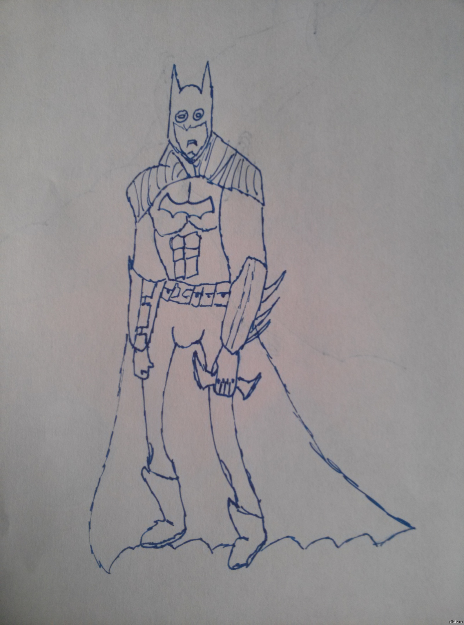Бэтмен рисунок ручкой