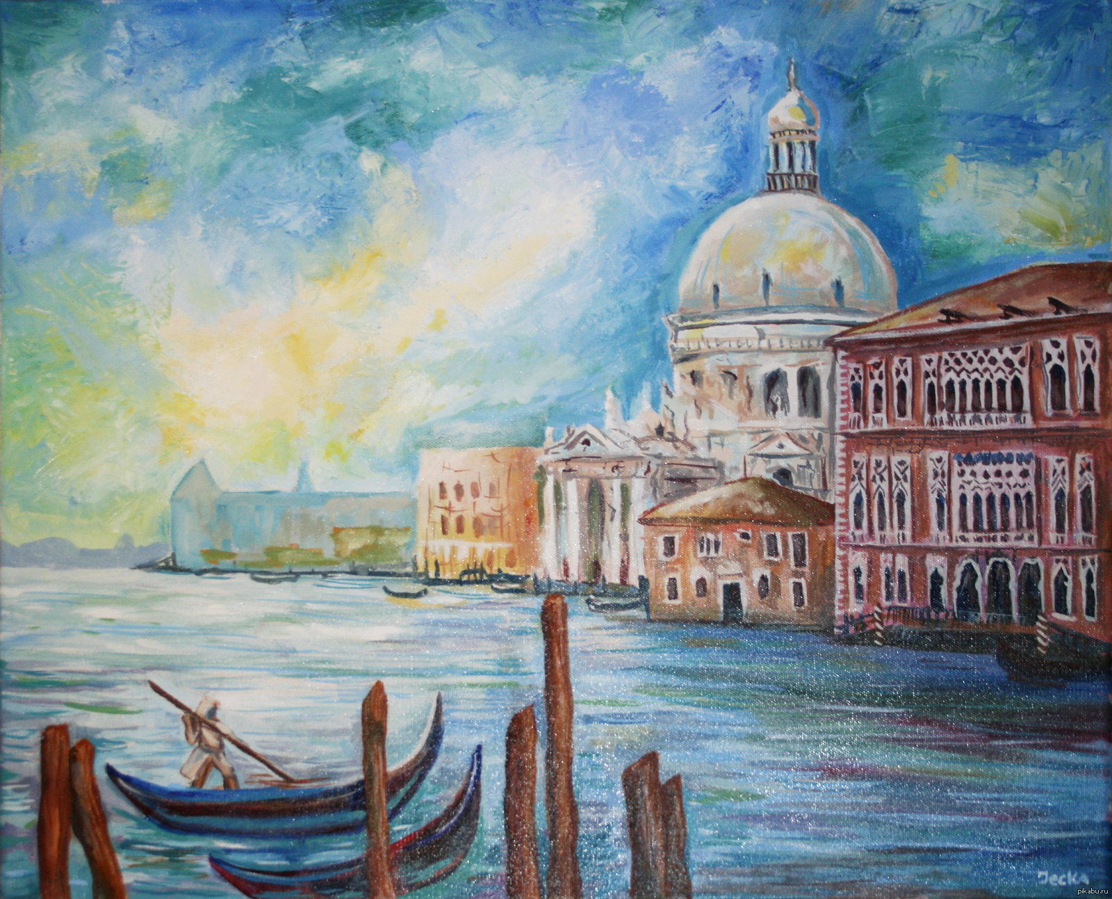 Рисунок по теме Венеция ночью.
