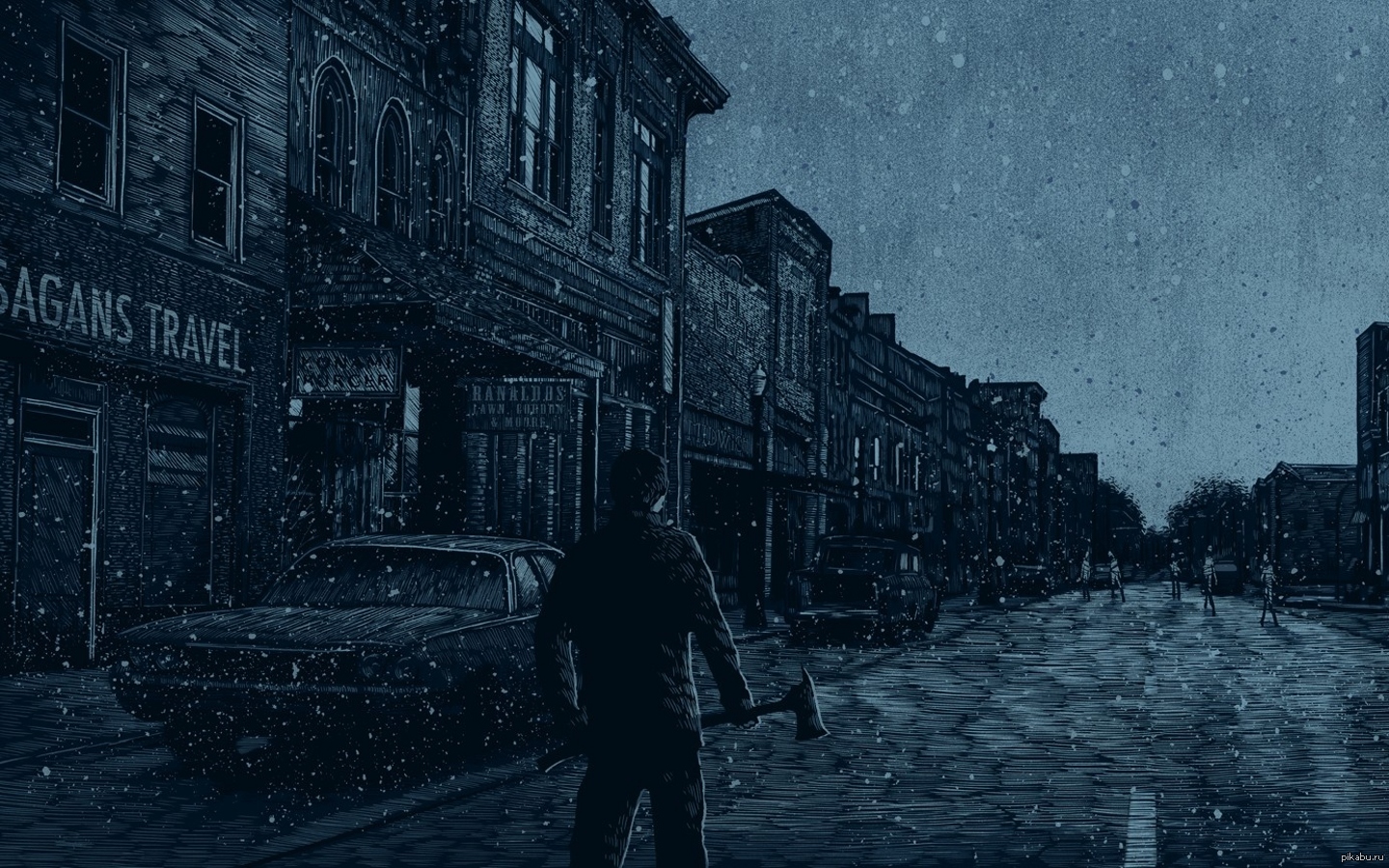 Страшный город. Silent Hill Art город.