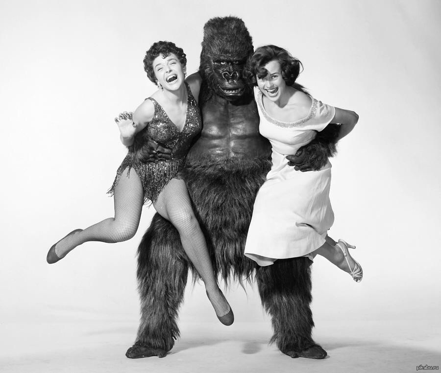 Шимпанзе девушку. Gorilla at large 1954. Горилла и женщина.
