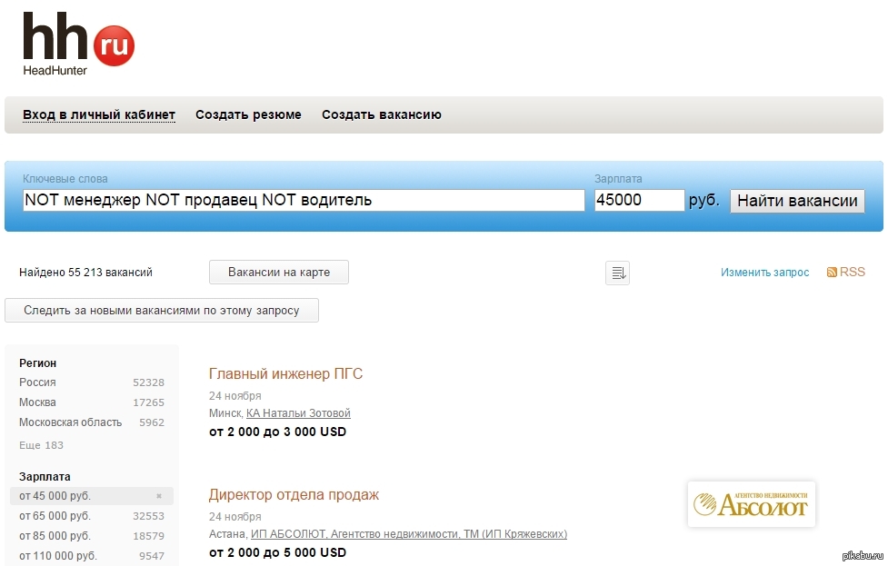 хэдхантер тарифы