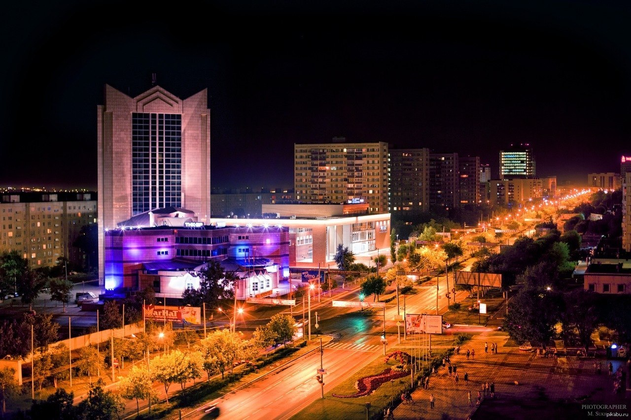 Оренбург ночной город центр