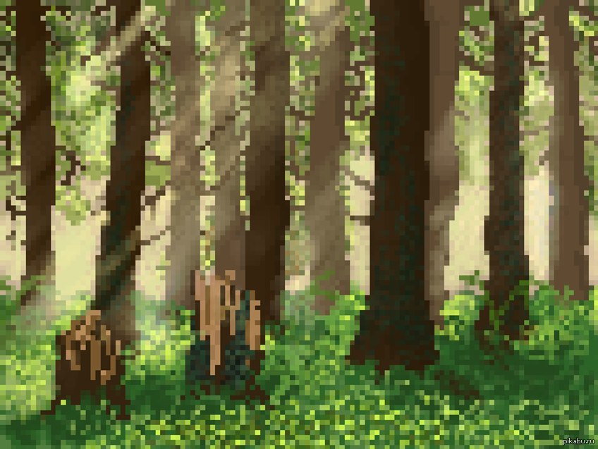 Пиксельный арт лес