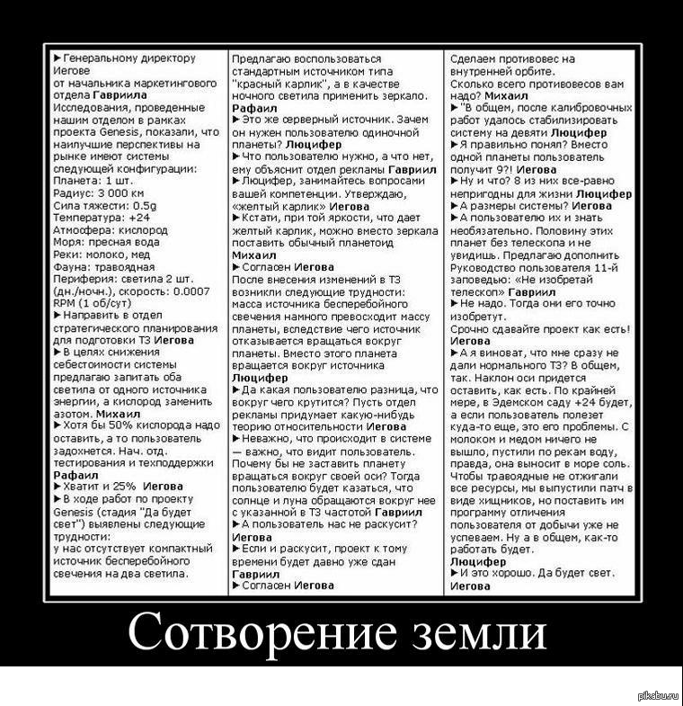 Зачем заставляют. Сотворение земли прикол. Сдача проекта демотиватор. Иегова. Как Бог создавал землю демотиватор.