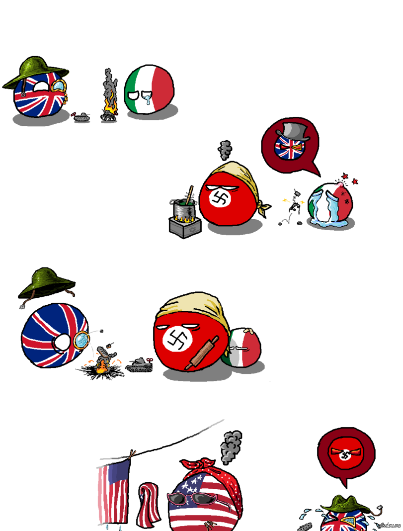 Североафриканская кампания, <b>Countryballs</b>, Комиксы, Великобритания, Италия, ...