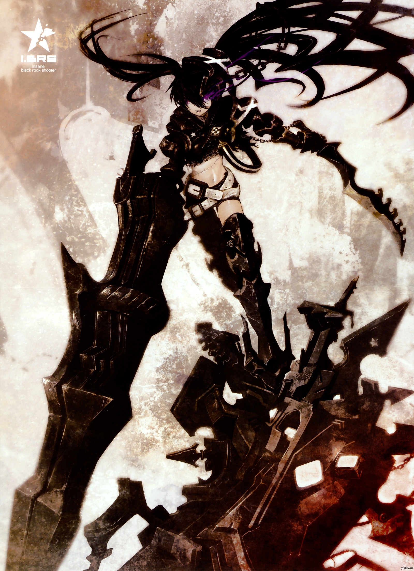 Insane Black Rock Shooter - Art, Anime, Anime art, Black rock shooter, , Huke